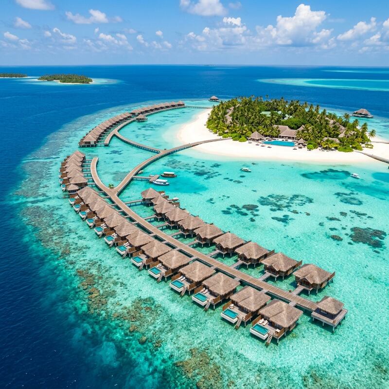 Maldives overwater bungalows